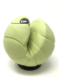 Round, soft-green, ceramic "Roly Poly" by Bethany Krull