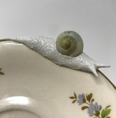 Wall Plate with Snails "Traversing Painted Flowers" by Bethany Krull