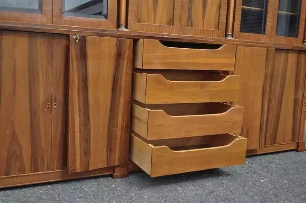 Bethehem Furn. Rosewood Neoclassical Bookcase Breakfront Entertainment Cabinet For Sale 2