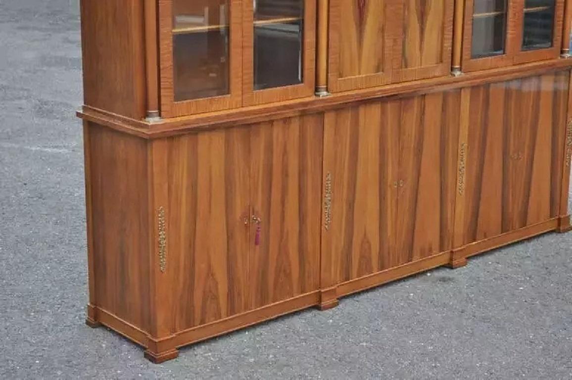 Bethehem Furn. Rosewood Neoclassical Bookcase Breakfront Entertainment Cabinet For Sale 3
