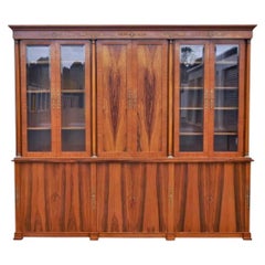 Bethehem Furn. Rosewood Neoclassical Bookcase Breakfront Entertainment Cabinet