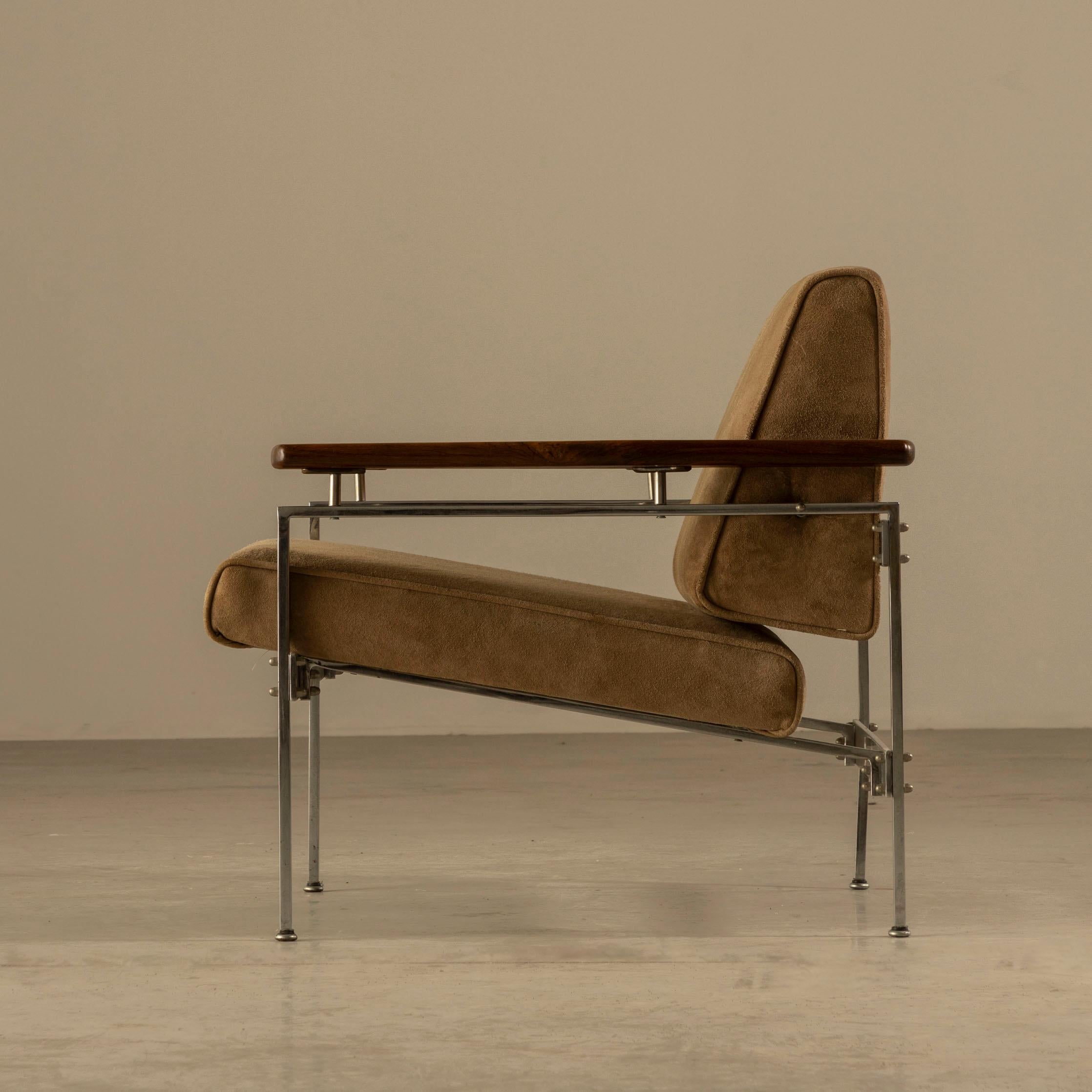 Metal 'Beto' Armchair, by Sergio Rodrigues, Brazilian Mid-Century Modern
