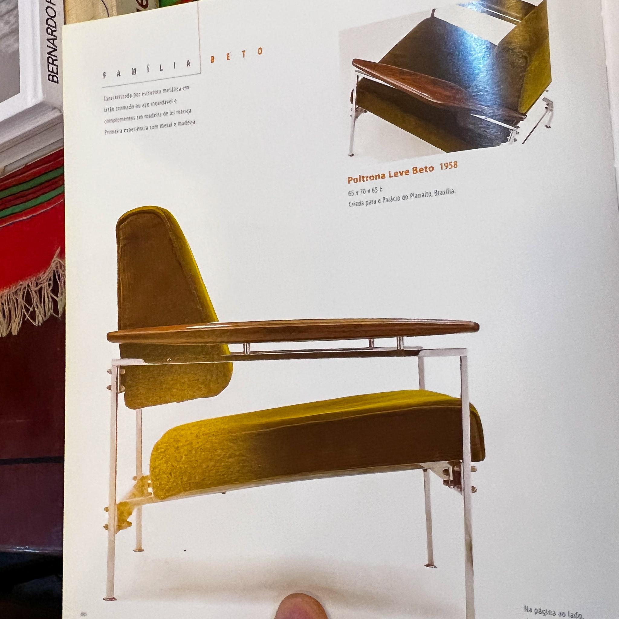 Brazilian Modern Armchairs in Chrome, Hardwood & Beige Fabric. Sergio Rodrigues 9