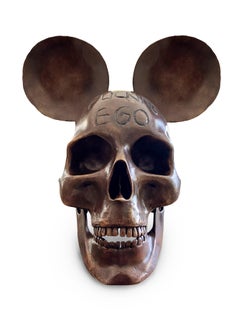 Maldito ego  - Escultura de bronce marrón, 2021