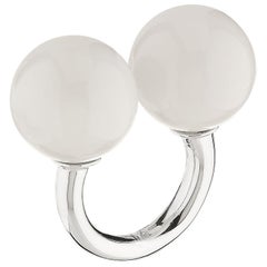 Betony Vernon „Double Sphere Marmor Massage-Ring“ Sterlingsilber 925, auf Lager