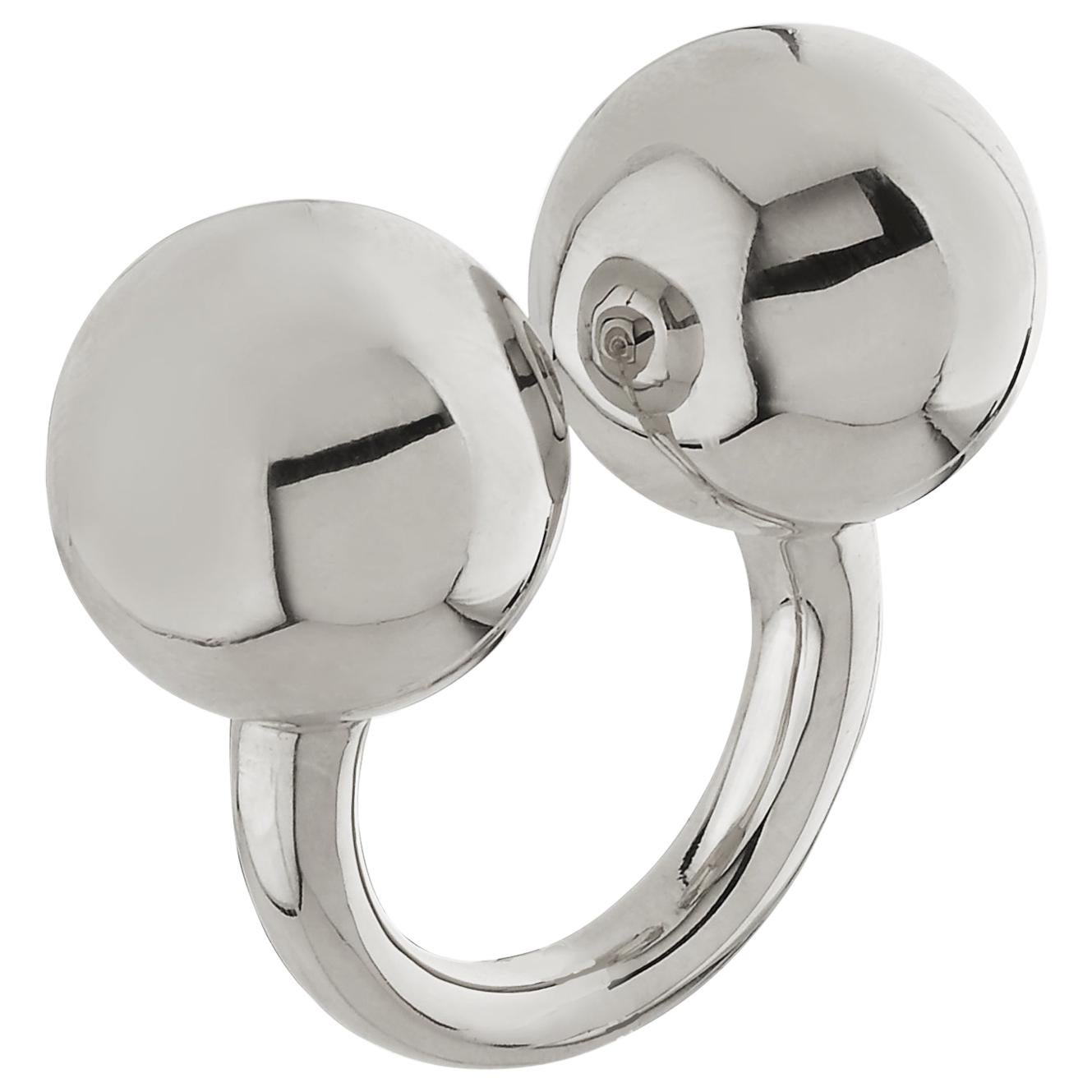 Betony Vernon "Double Sphere Massage Ring" Ring Sterling Silver 925 in Stock