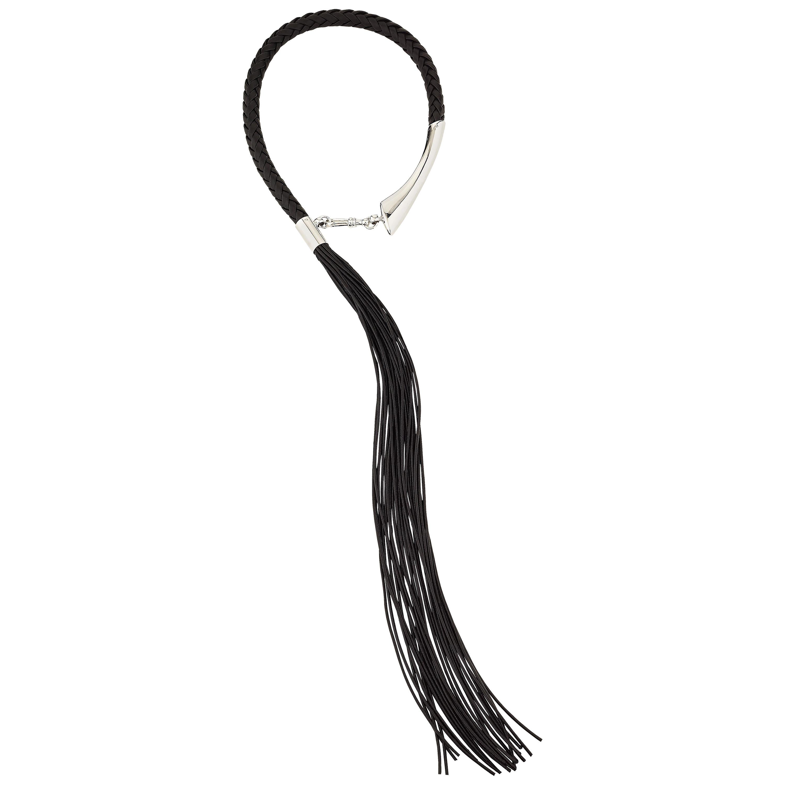 Betony Vernon „Leather Whip Halskette“ Sterlingsilber 925 im Angebot