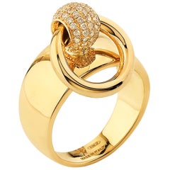 Betony Vernon "O'Ring Band Medium Diamond Pavée" Ring 18 Karat Gold