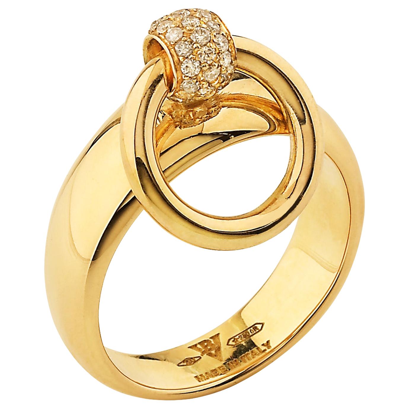 Betony Vernon "O-Ring Band Mini Diamond Pavée" Ring 18 Karat Gold in Stock