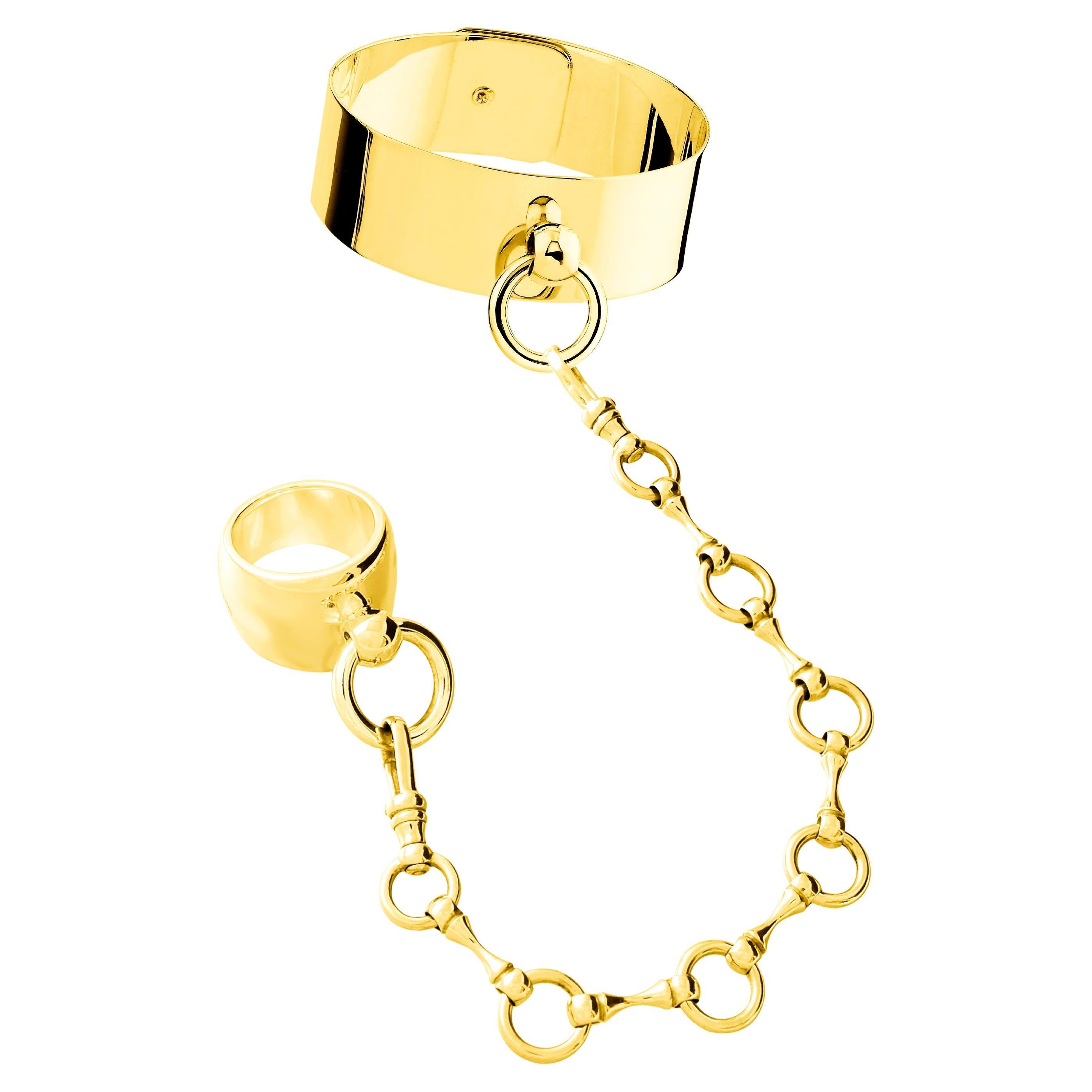 Betony Vernon „O-Ring Cuff Kit“ Medium Armbandkette Ring 18 Karat Gold