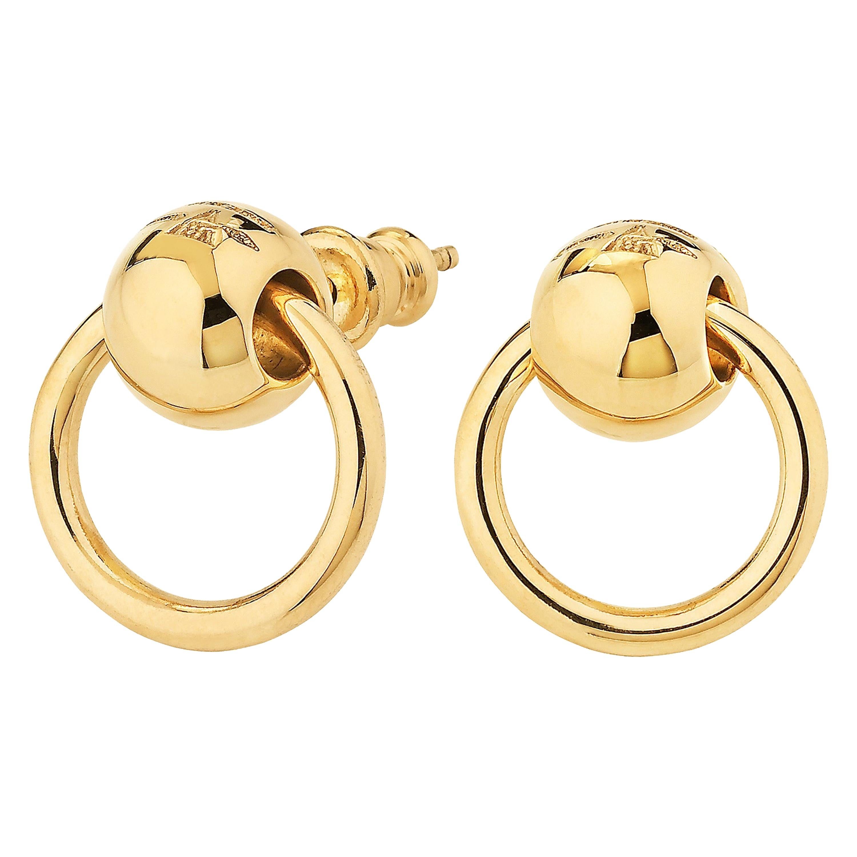 Betony Vernon "O-Ring Earrings" 18 Karat Gold in Stock For Sale