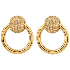 Betony Vernon "O'Ring Earrings Diamond Pavée" 18 Karat Gold Diamond in Stock