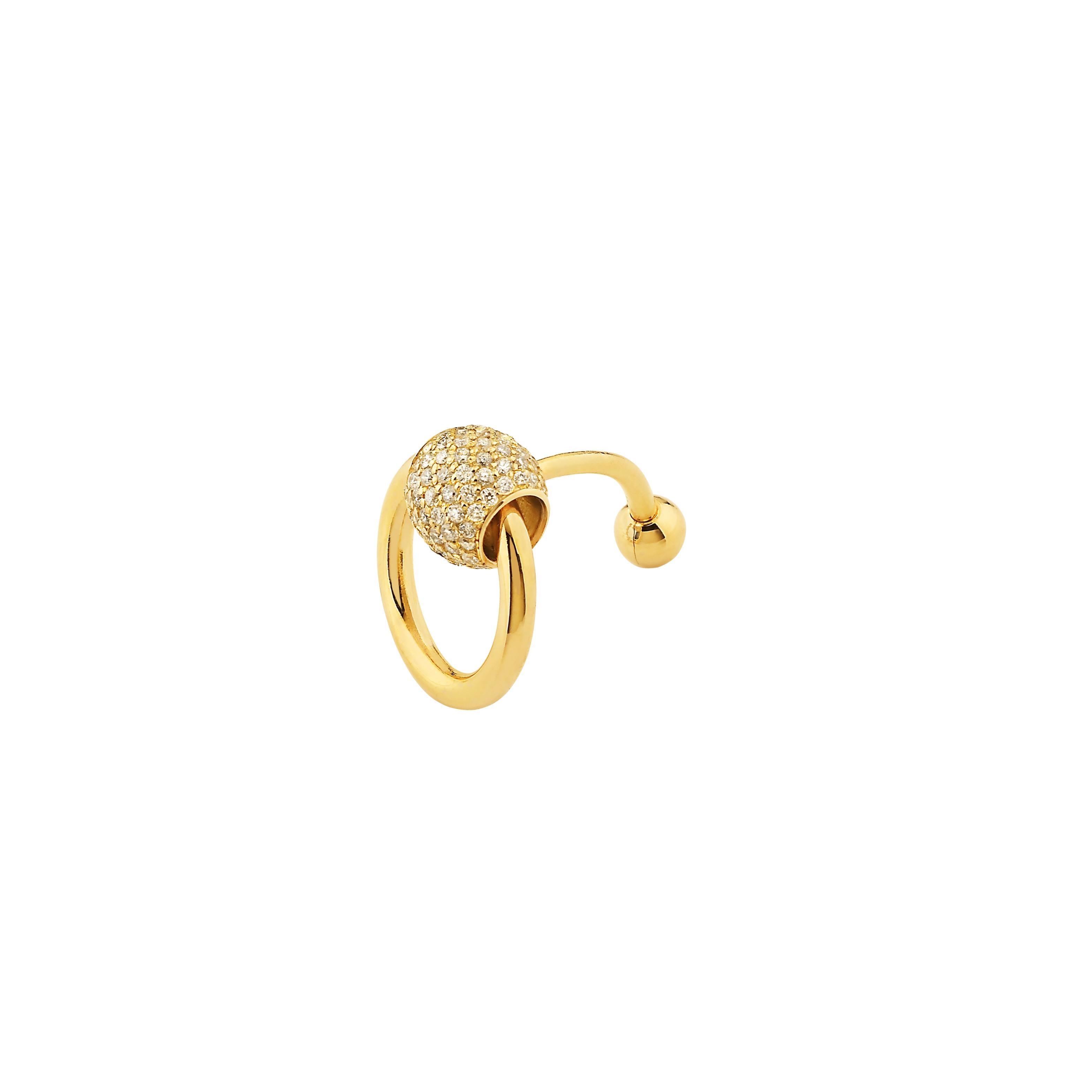Betony Vernon, collier « O Ring Piercing Kit » en or 18 carats avec pavé de diamants en vente 6