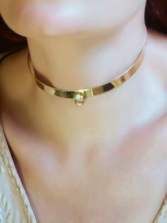 Betony Vernon Collar "O'Ring Choker Mini Diamond Pavée" Oro de 18 Kilates en Stock