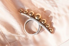 Betony Vernon "Seven Sphere Massage Ring" Sterling Silver 925, 18k Gold in Stock