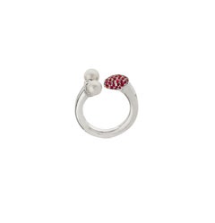 Betony Vernon "Sleeping Ring" Small 18 Karat White Gold Pavée Ruby