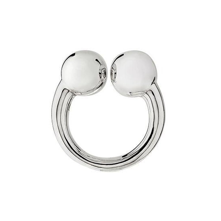Betony Vernon „Small Double Sphere Massage Ring“ Ring aus Sterlingsilber 925