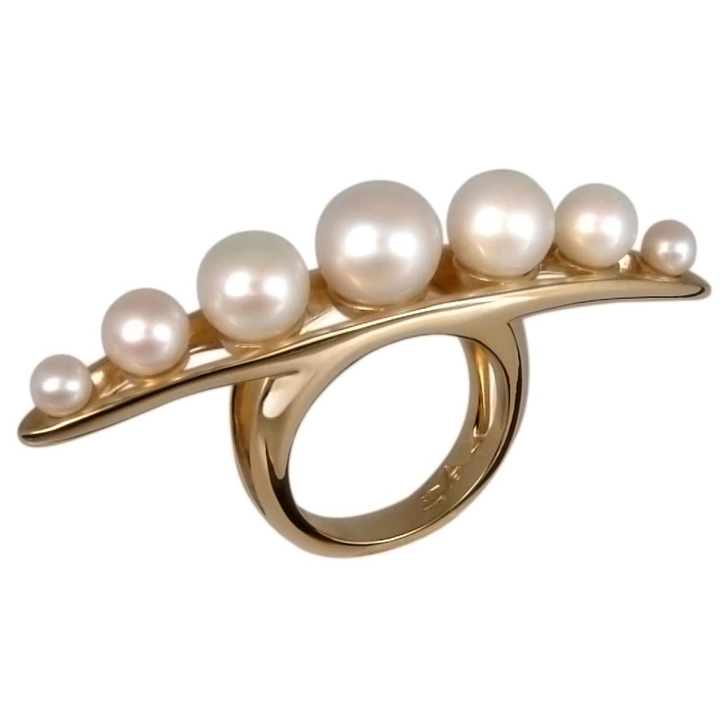 Betony Vernon "String of Pearls Massage Ring" Ring 18 Karat Gold in Stock For Sale