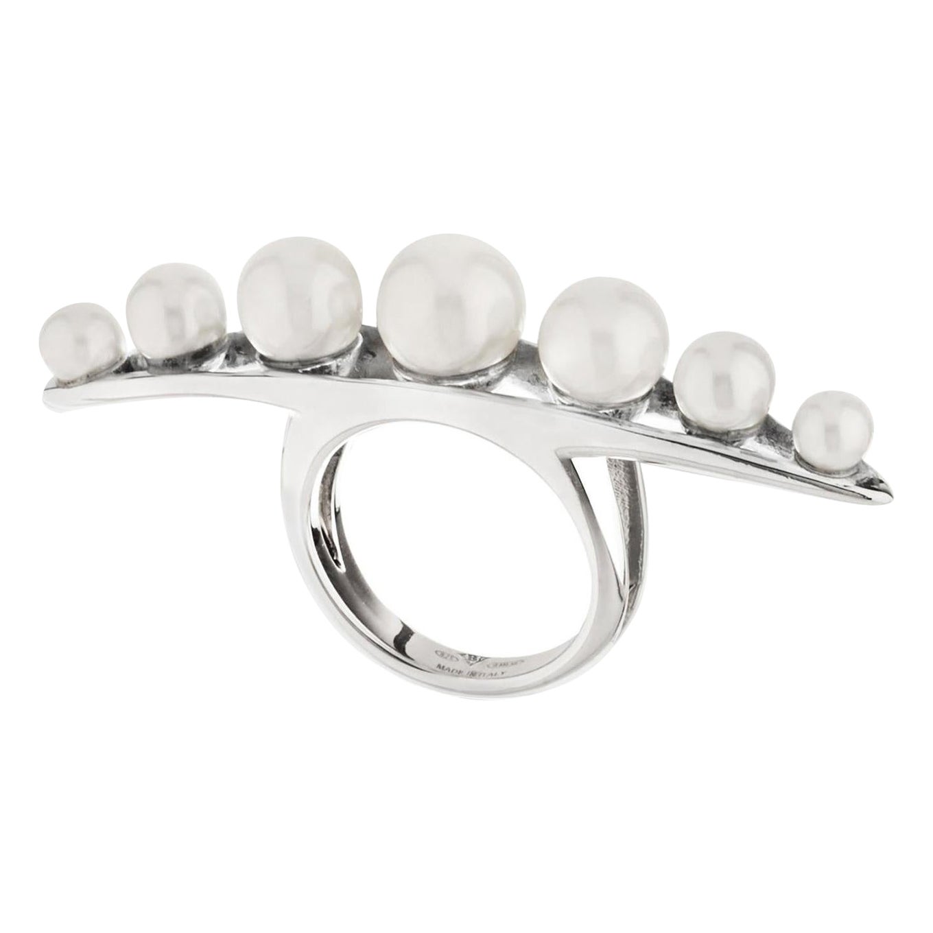 Betony Vernon "Anello da massaggio con filo di perle" A. Silver 925