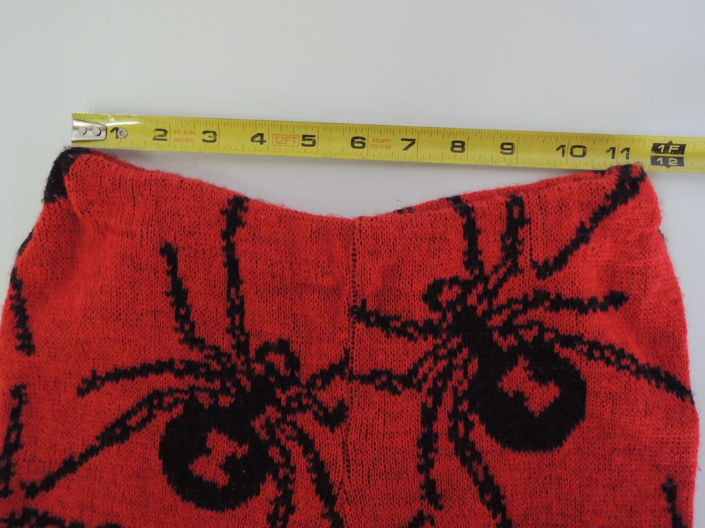 Betsey Johnson 1980s Punk Label Red Knit Spider Leggings 3