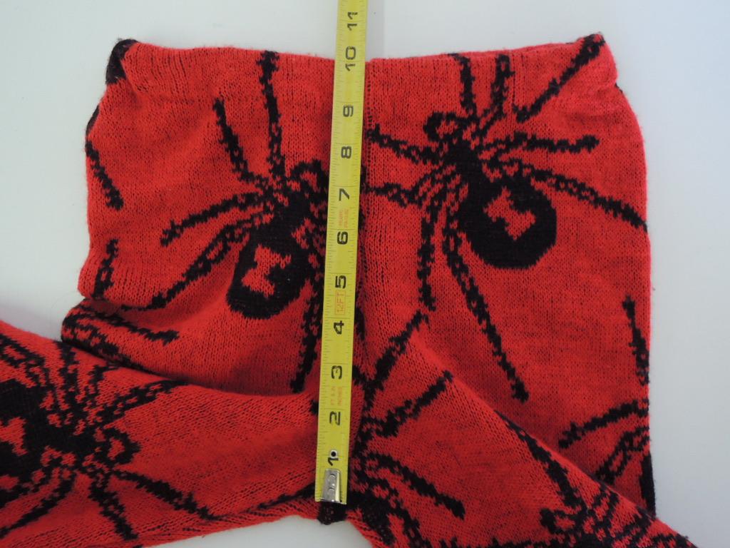 Betsey Johnson 1980s Punk Label Red Knit Spider Leggings 4