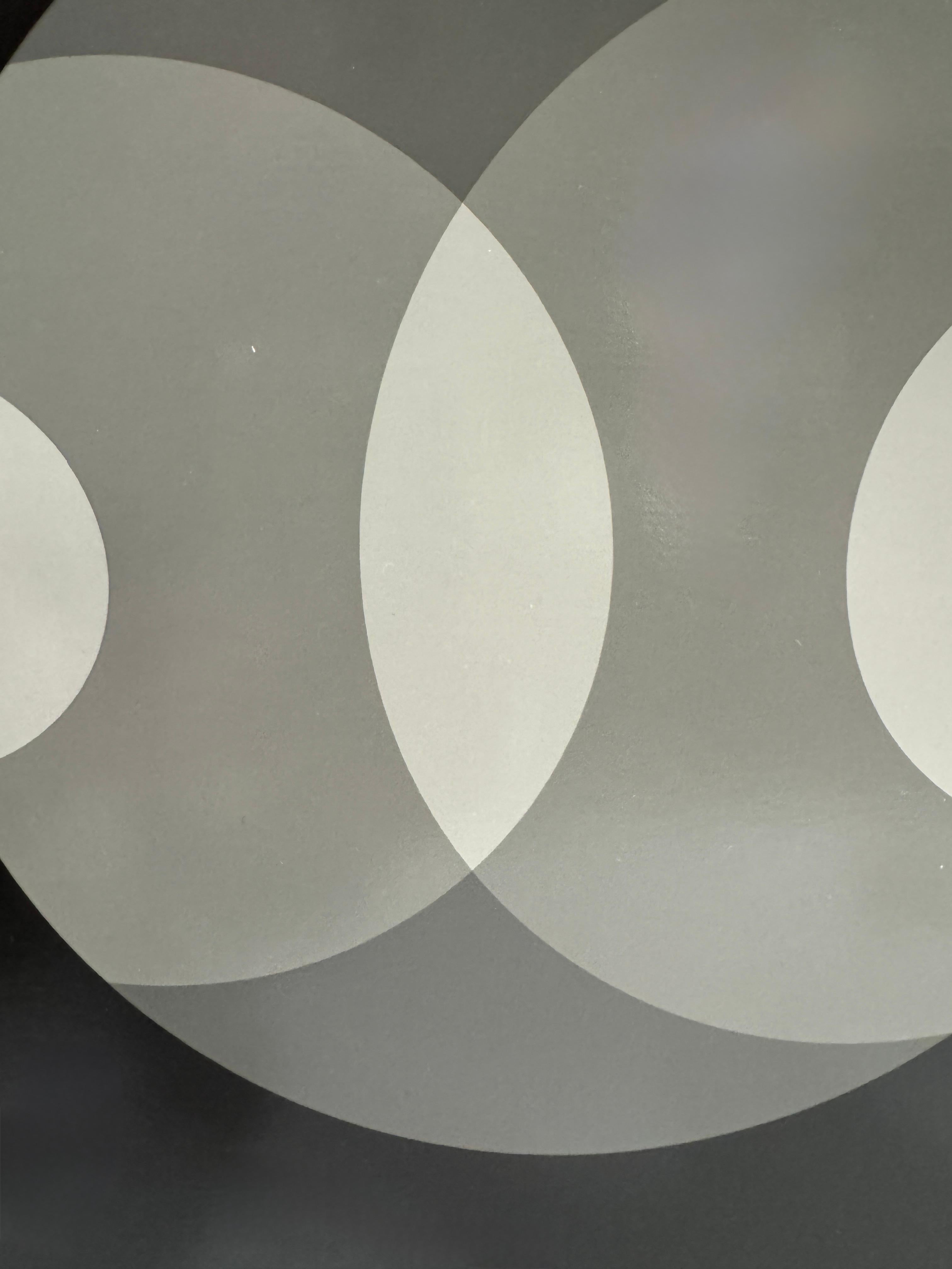 Black & white photograph, small-scale, abstract geometric circles, framed, 2020 - Photograph by Betsy Kenyon