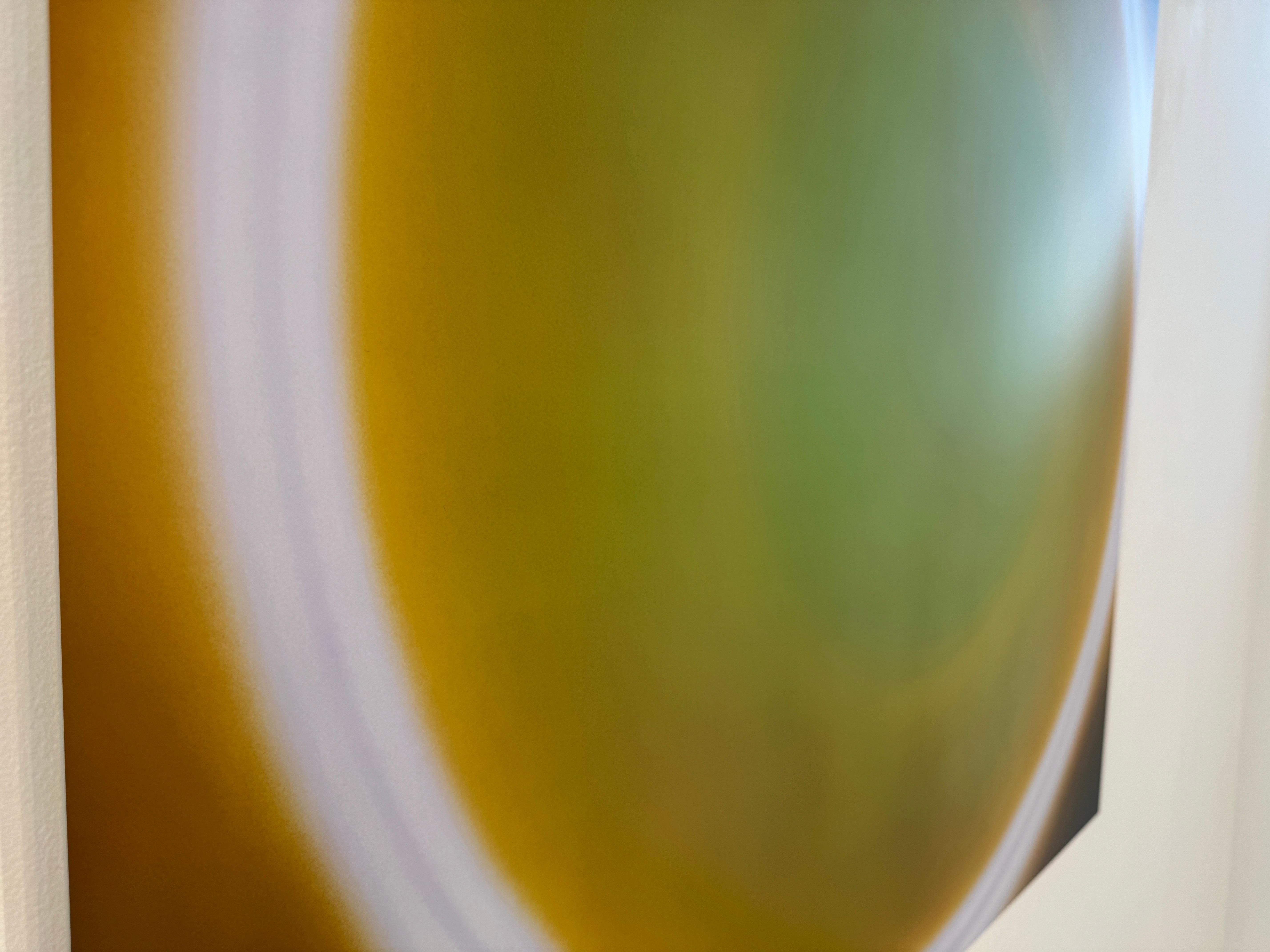 Fotografía en color, Celeste, Paisaje abstracto, Circular Amarillo, Verde en venta 2