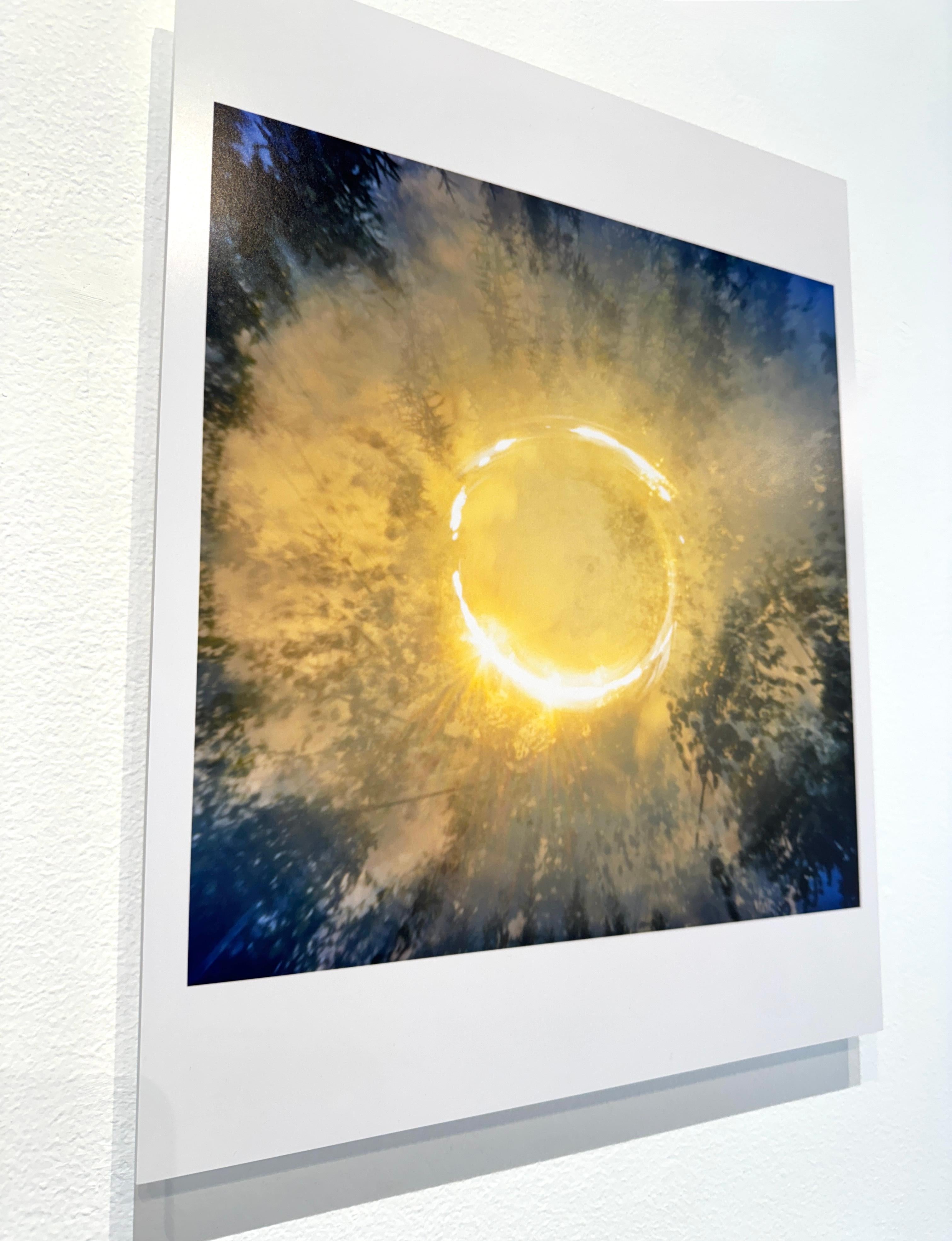 Diese chromogen-chemische Fotografie der Sonne ist auf Plexiglas mit Aufhängevorrichtung auf der Rückseite montiert. Die Künstlerin Betsy Kenyon nahm dieses Bild während des sommerlichen Sonnenmaximums auf, mit einer einzigen Fackel. Dies ist ein