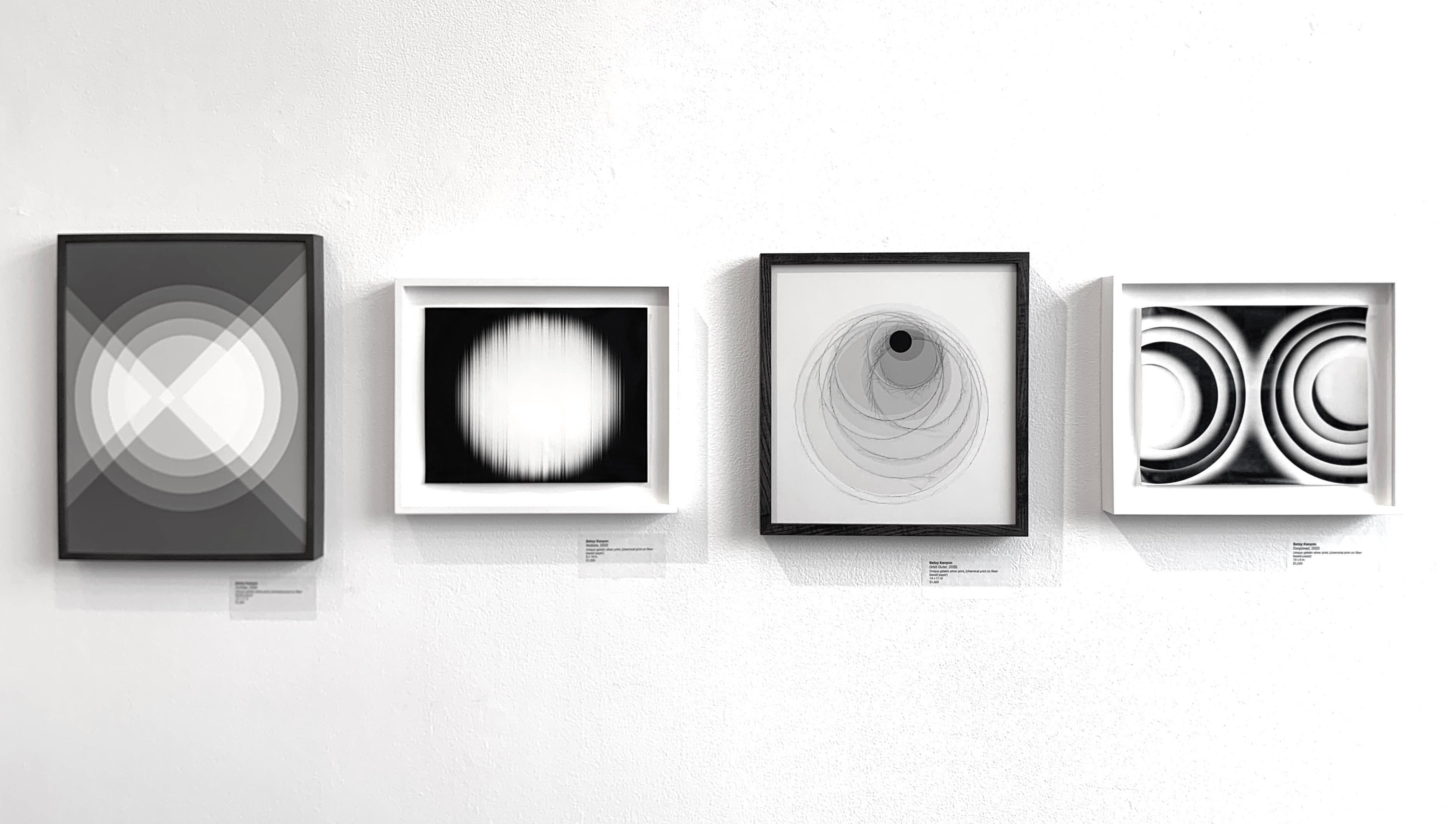 Black and white unique gelatin silver print, (chemical print on fiber-based paper), in black frame with no glass, which allows one to see the texture of the paper and enjoy the image unobstructed.

Betsy Kenyon’s work is a merging of different