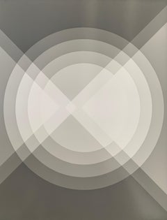 Framed geometric black & white Unique Silver Gelatin Print "Overlap"