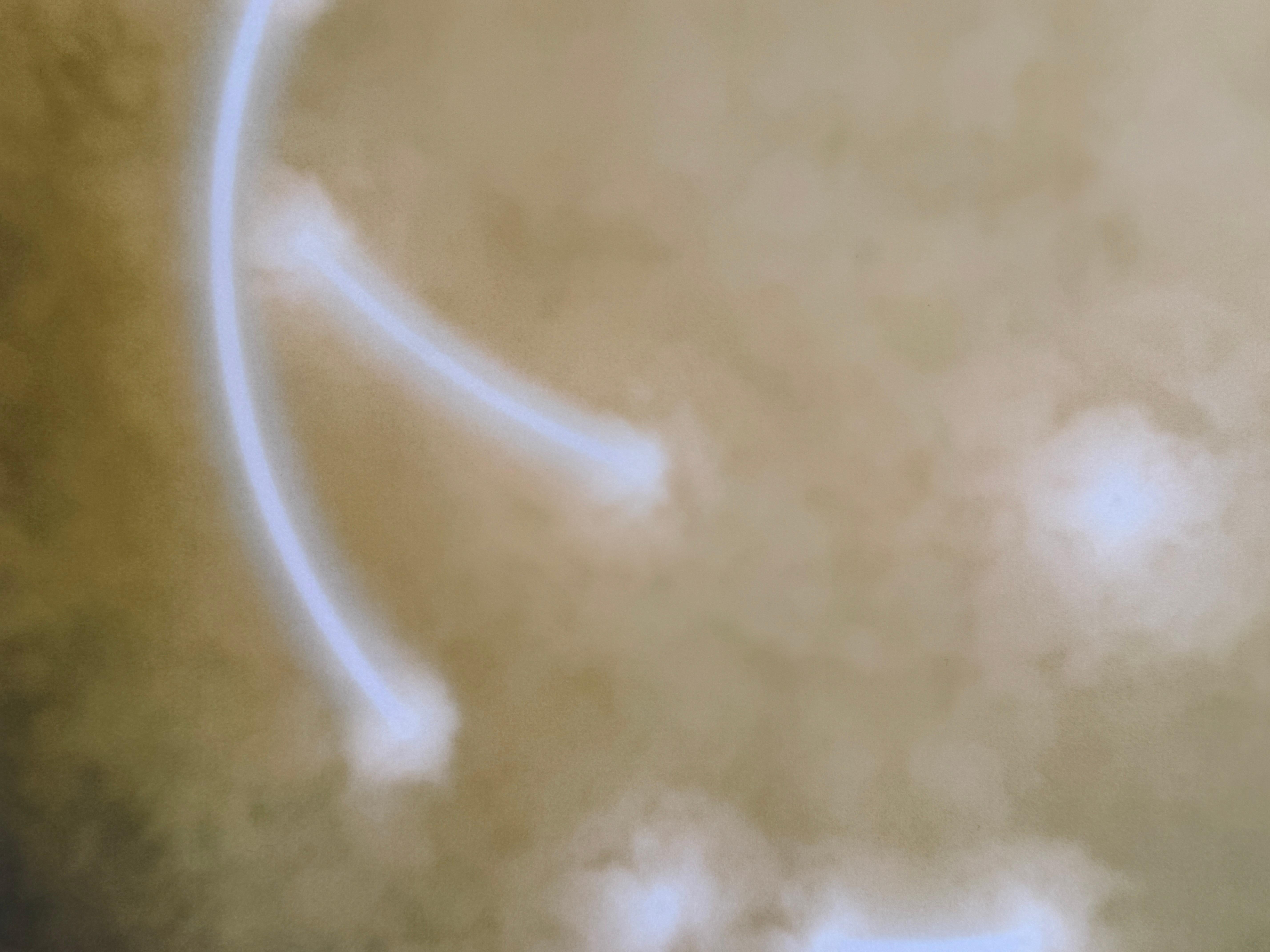 This location-inspired chromogenic chemical photograph of the sun is mounted onto plexiglass with hanging mechanism on the back. This is a limited edition print #1 of 4. For her 