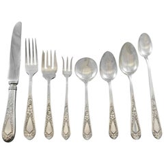 Betsy Patterson Engraved by Stieff Sterling Silver Flatware Set 8 Service 77 pcs