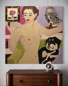 « A Touch Of Intimacy » de Betsy Podlach - Peinture à l'huile figurative fauviste d'un nu