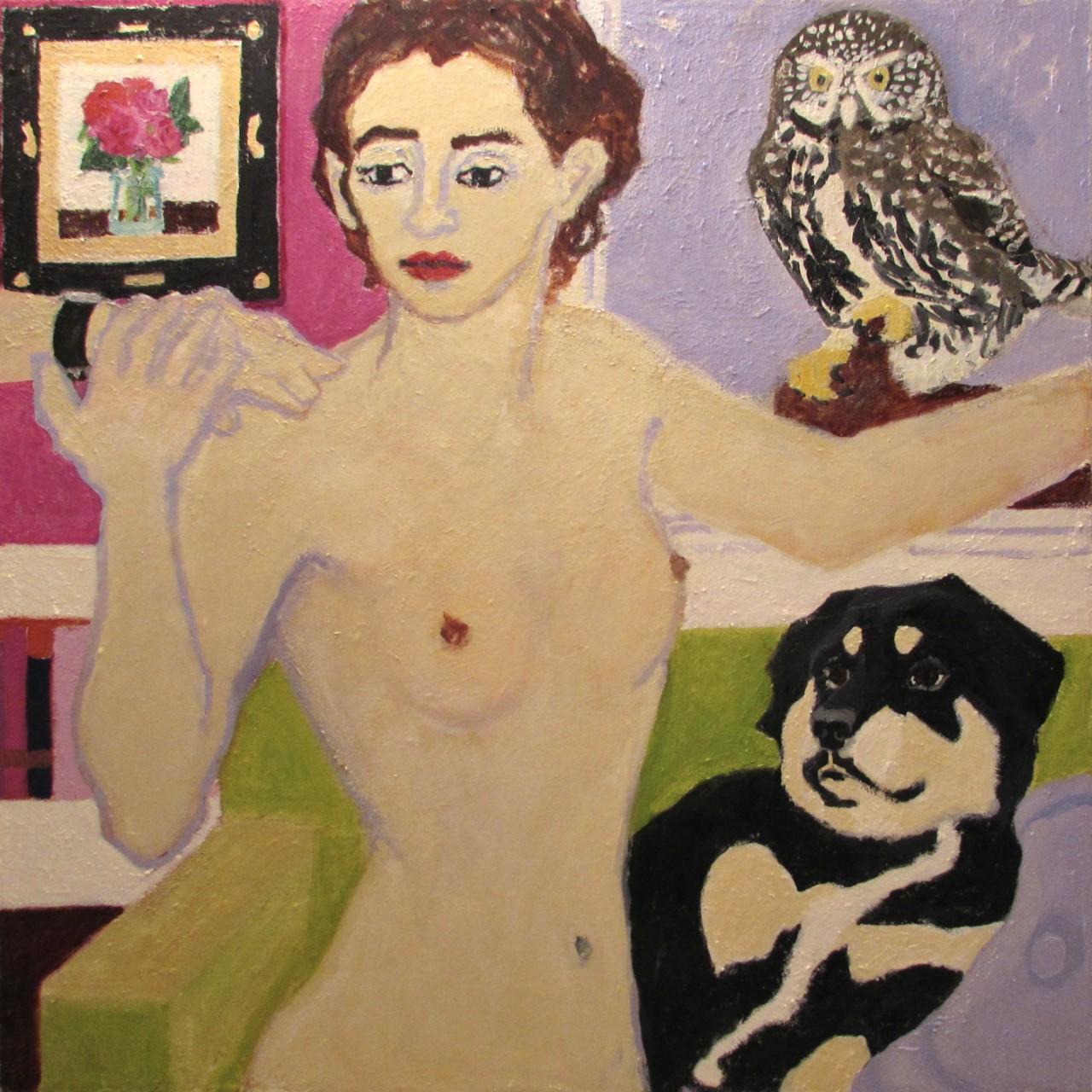 « A Touch Of Intimacy » de Betsy Podlach - Peinture à l'huile figurative fauviste d'un nu
