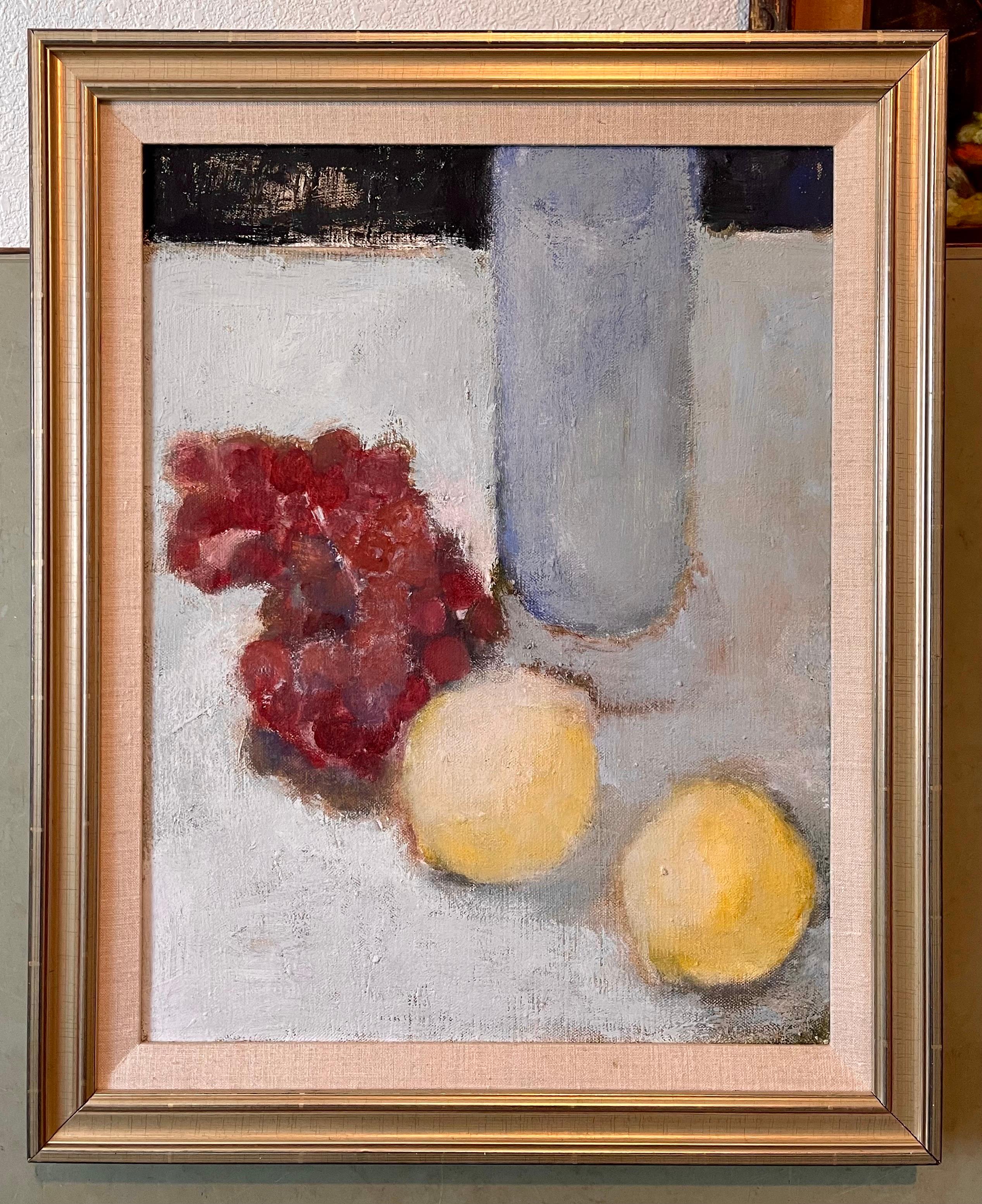 Nature morte de fruits - Peinture à l'huile - Betsy Podlach - Art post-feministe et moderniste américain en vente 1