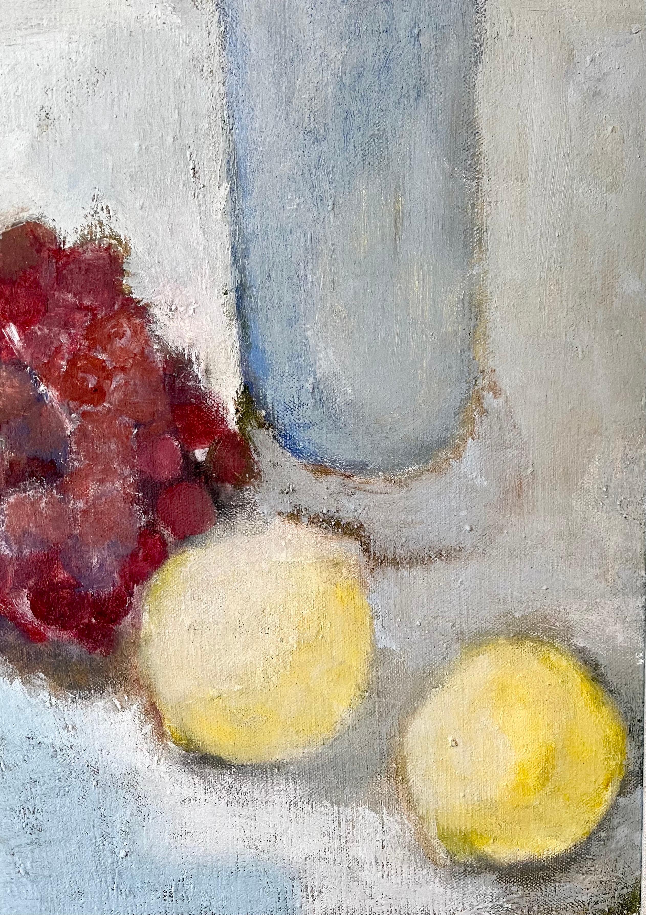 Nature morte de fruits - Peinture à l'huile - Betsy Podlach - Art post-feministe et moderniste américain en vente 2
