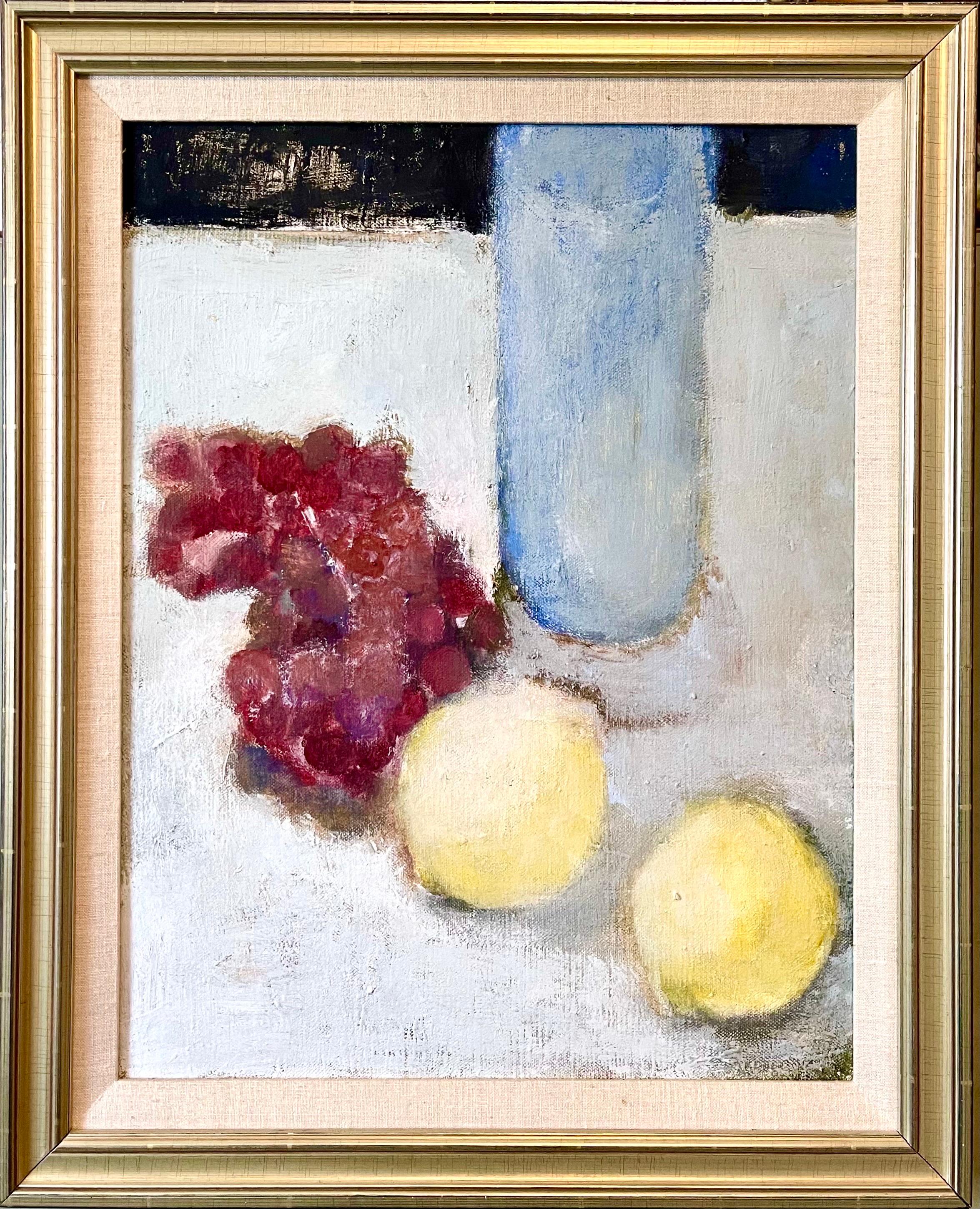 Nature morte de fruits - Peinture à l'huile - Betsy Podlach - Art post-feministe et moderniste américain