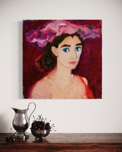 « Self-Portrait with Pink Hat » de Podlach - Self-Portrait rouge vif et rose