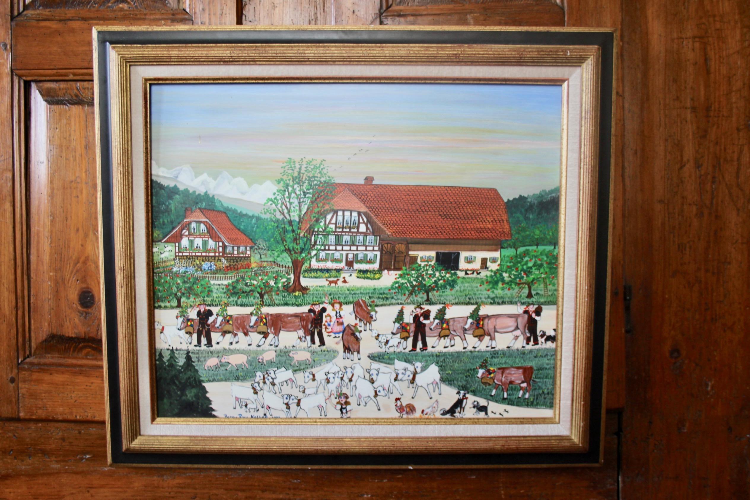 Betsy ross Koller poet painting title Home from the alps  In Good Condition For Sale In grand Lancy, CH