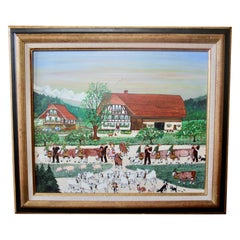 Betsy ross Koller, Gedichtgemälde mit dem Titel Home from the alps