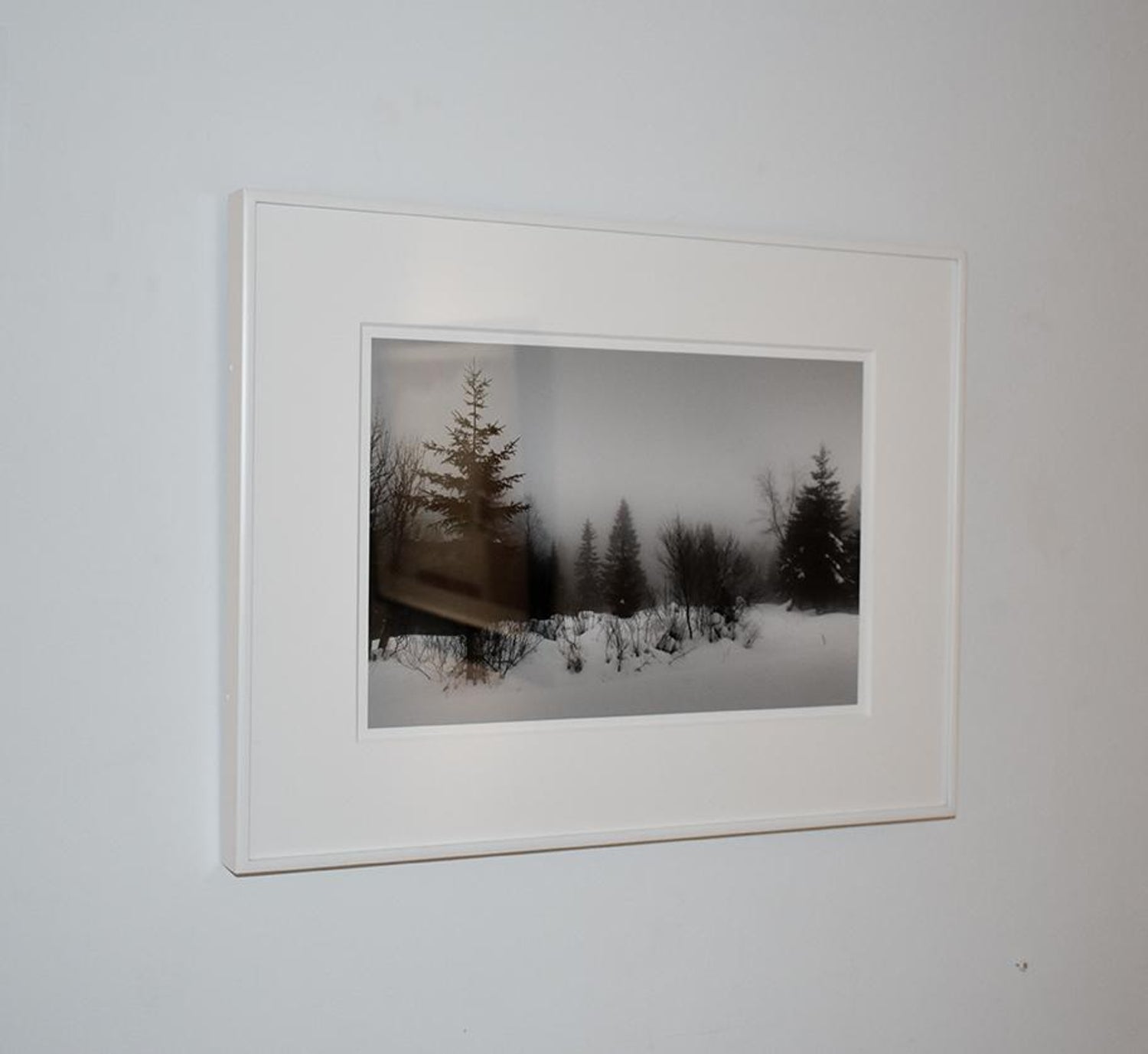 Trees And Mist Black And White Landscape Photo Of Forest In Winter In Finland
