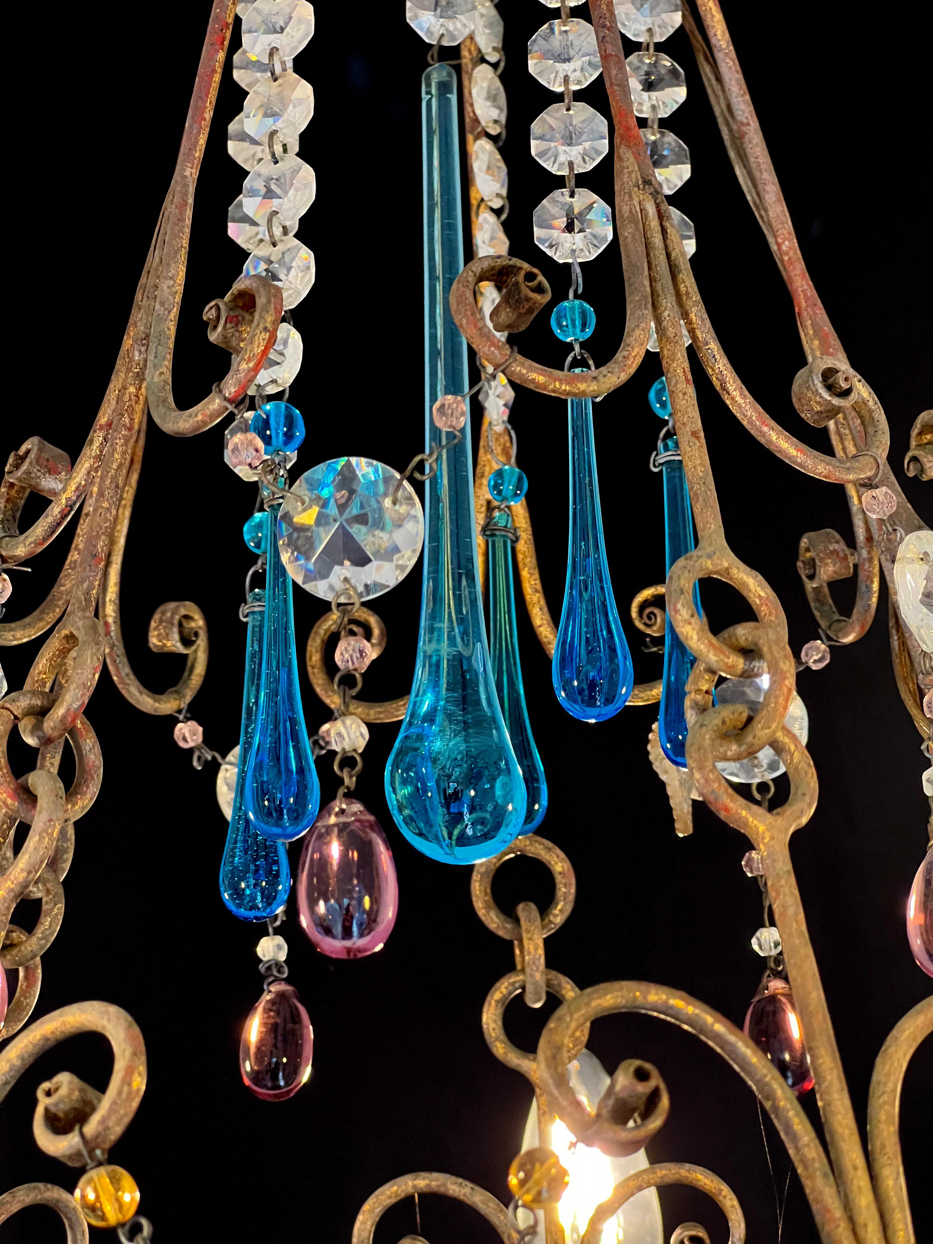 Bette Davis Fruits Murano Chandelier 1950s For Sale 9