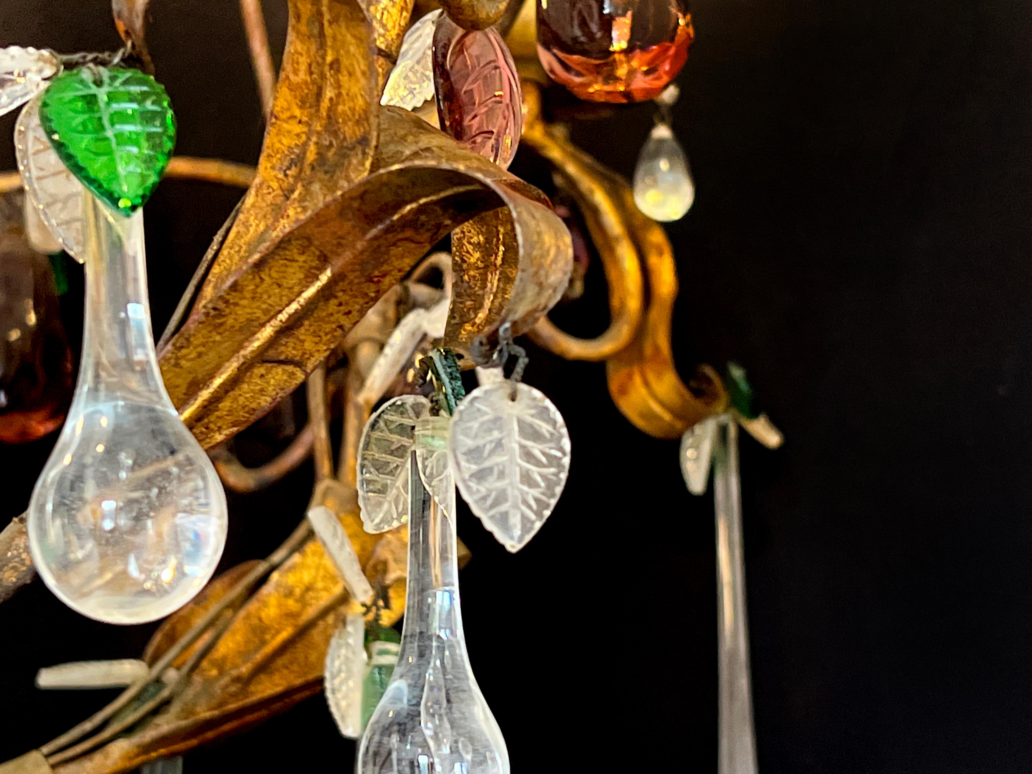 Bette Davis Obst Murano-Kronleuchter 1950er Jahre im Zustand „Gut“ im Angebot in Budapest, HU