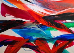 "Flames of Passion", Bette Ridgeway, 56x78, Acrylique/Toile, Fluid Contemporary