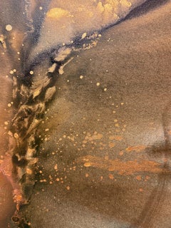 Lost In Thought: Abstract Pour Painting, Contemporary, Framed
