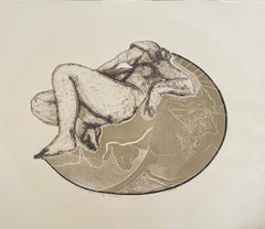 Etching with Aquatint Print Women Reclining