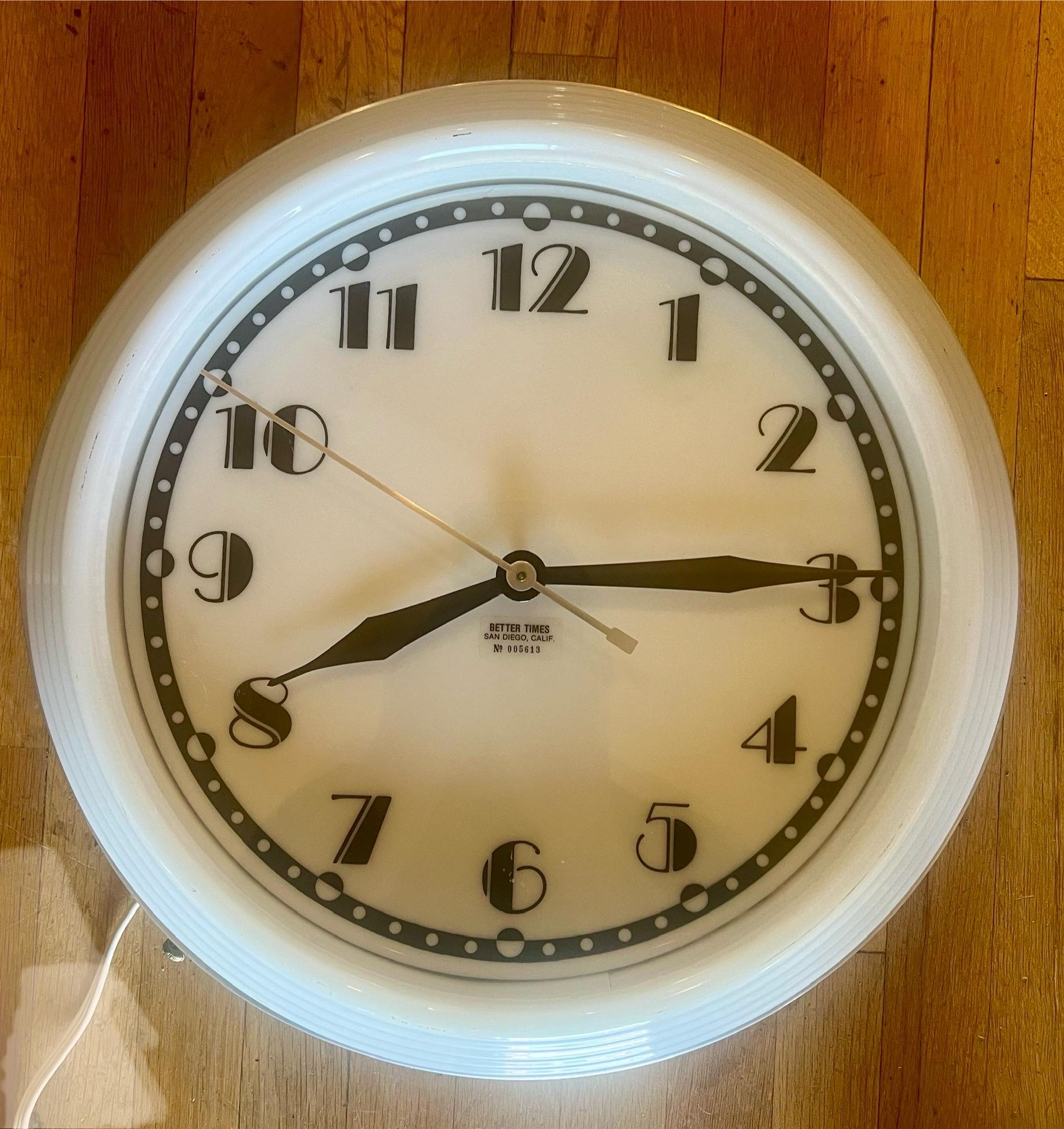 Better Times Neon Art Deco Diner Bubble Electric Wall Clock  In Good Condition For Sale In San Diego, CA