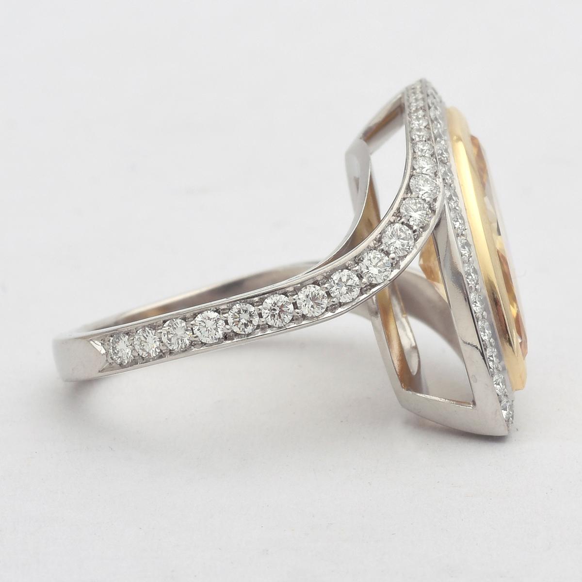 Women's or Men's Betteridge 3.39 Carat Fancy Intense Orange-Yellow Diamond Ring For Sale