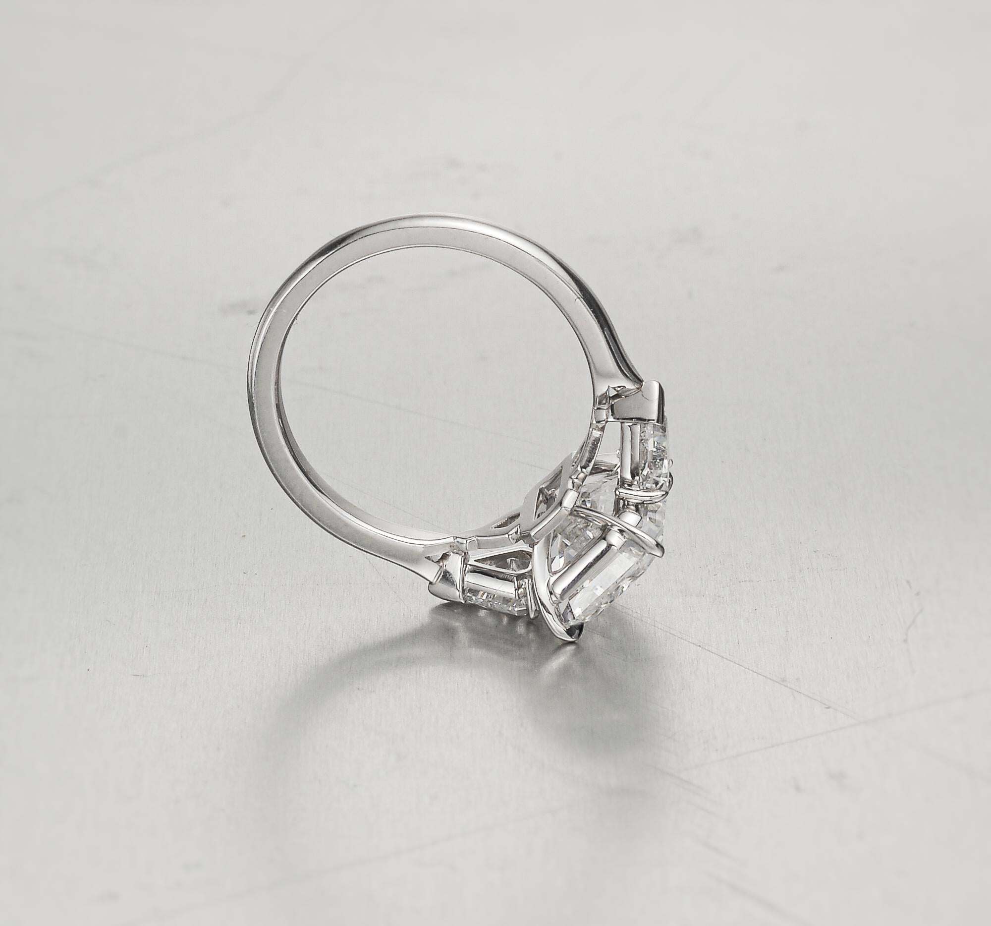 Emerald Cut Betteridge 4.01 Carat Rectangular Step-Cut Diamond Engagement Ring