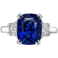 Betteridge 5.03 Carat No-Heat Sapphire and Diamond Ring